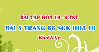 Bài 4 trang 66 SGK Hoá 10 Chân trời sáng tạo